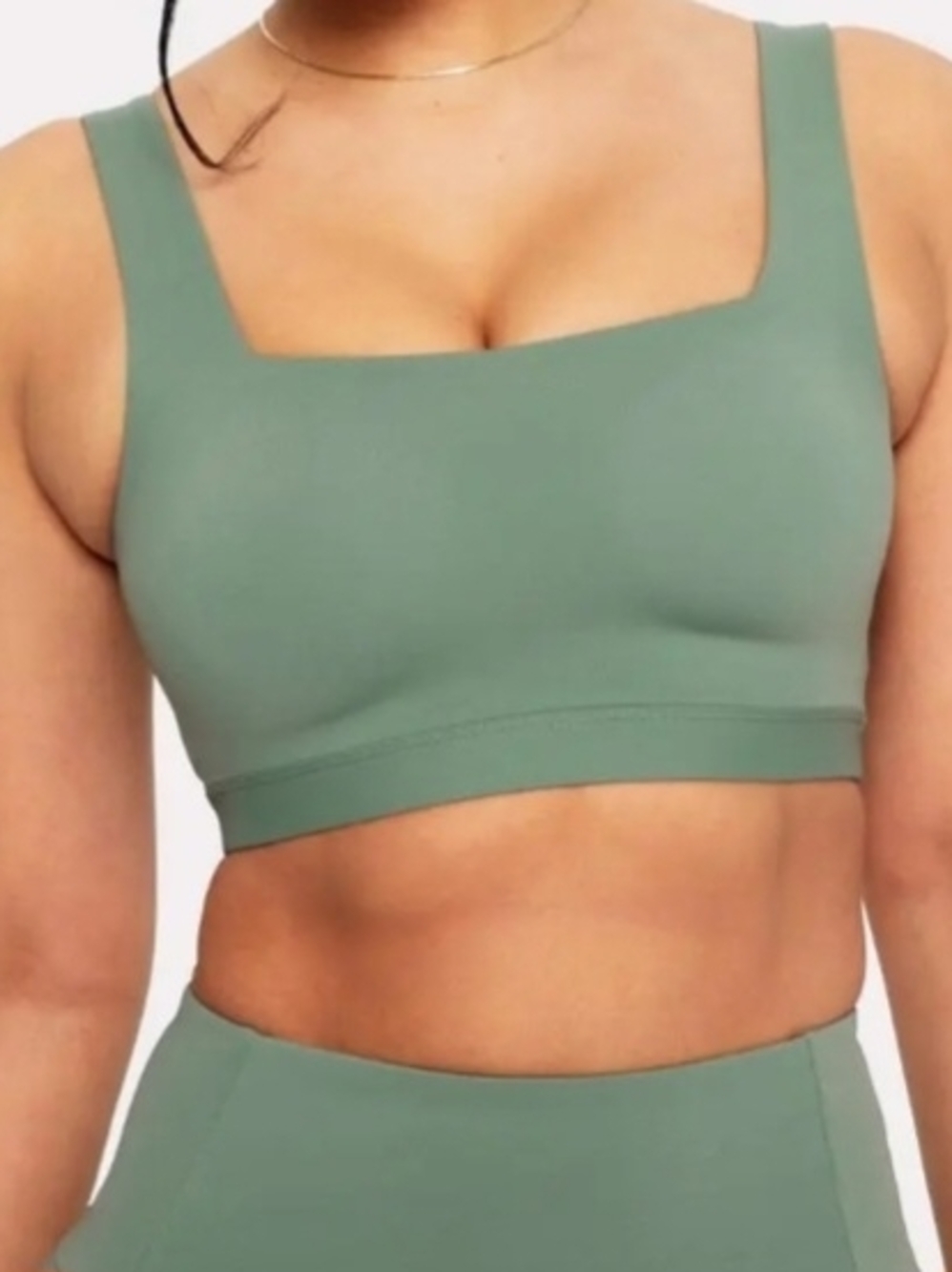 Yitty Square Neck Seamless Sports Bra in Sage Green
